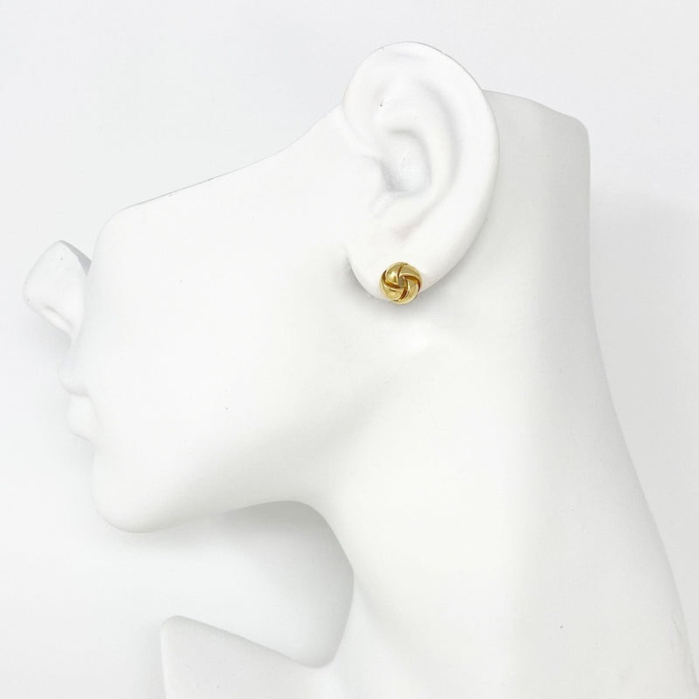 Vintage Infinity Love Knot 14k Gold Plated Rhodium Hypoallergenic Stud Earrings - Picture 11 of 12